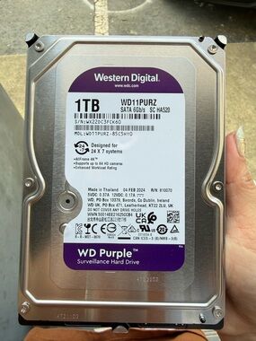 Western Digital WD Purple 1TB Surveillance Internal Hard Drive - Silver/Purple